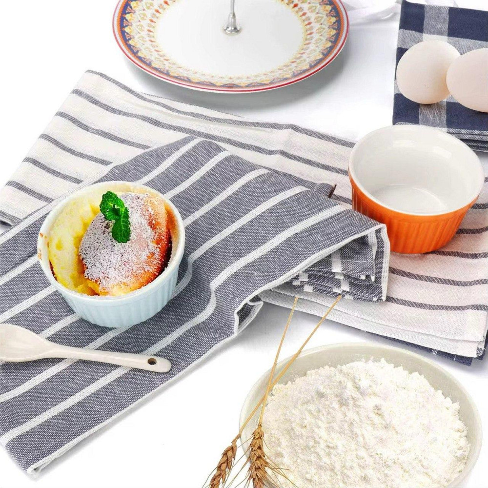 Набір 5 великих кухонних рушників Aquarius 100% бавовна 45 х 70 см Синій/Білий Мультипак Буча - фото 7