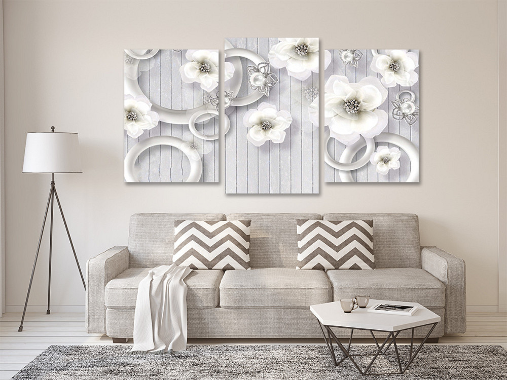 Модульная картина в гостиную / спальню  Білі квіти  Art-528_3 Київ - фото 2