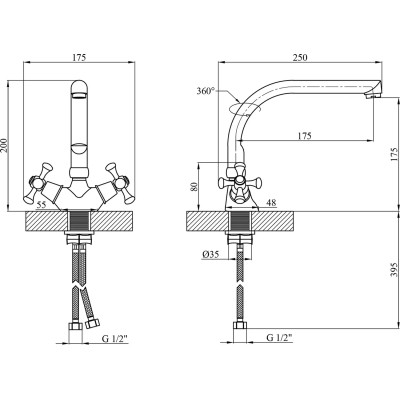 Смеситель Kroner Rhein-C033 (CV018075) Винница - изображение 7