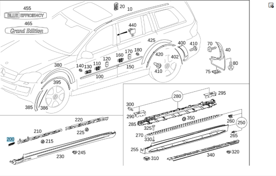 Mercedes-Benz  A1646800274 Кріплення порога на передньому правому крилі ML W164 GL X164 Одеса