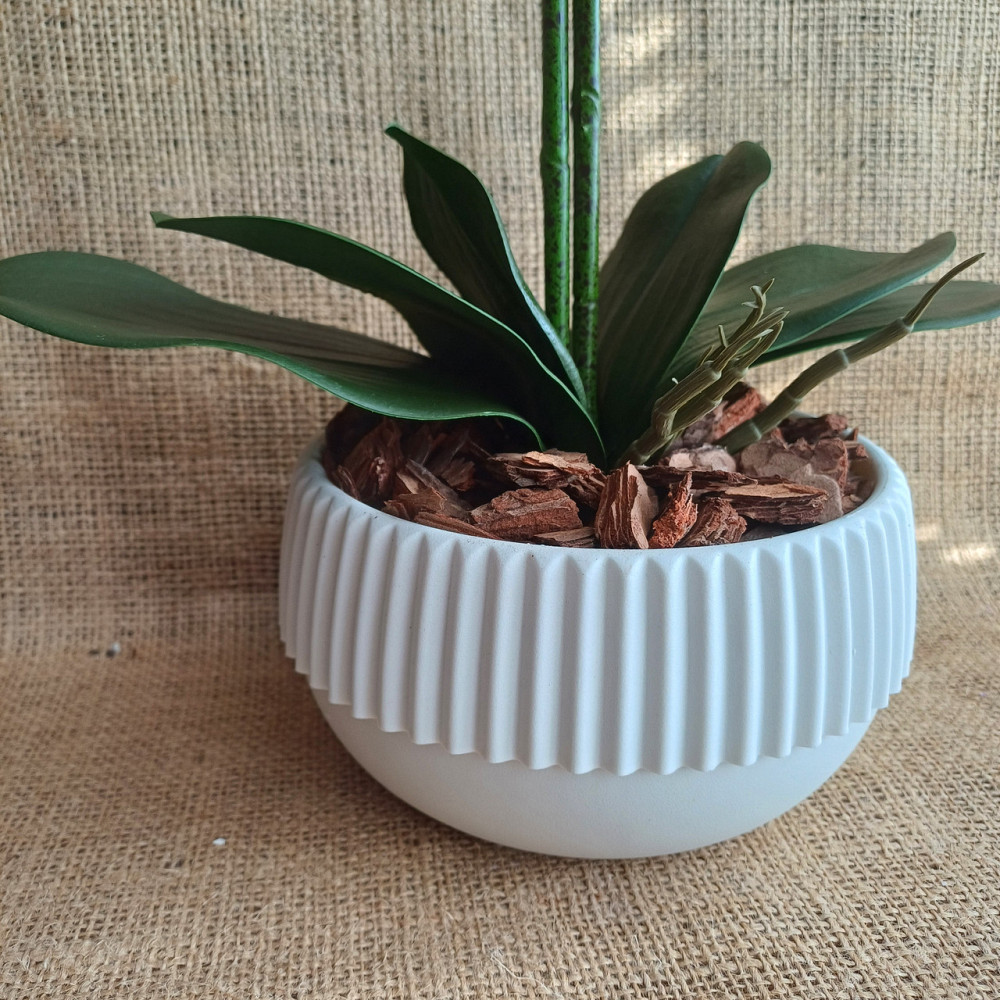 Штучна латексна орхідея VIP на дві гілки жовто-блакитна Дніпро - фото 6