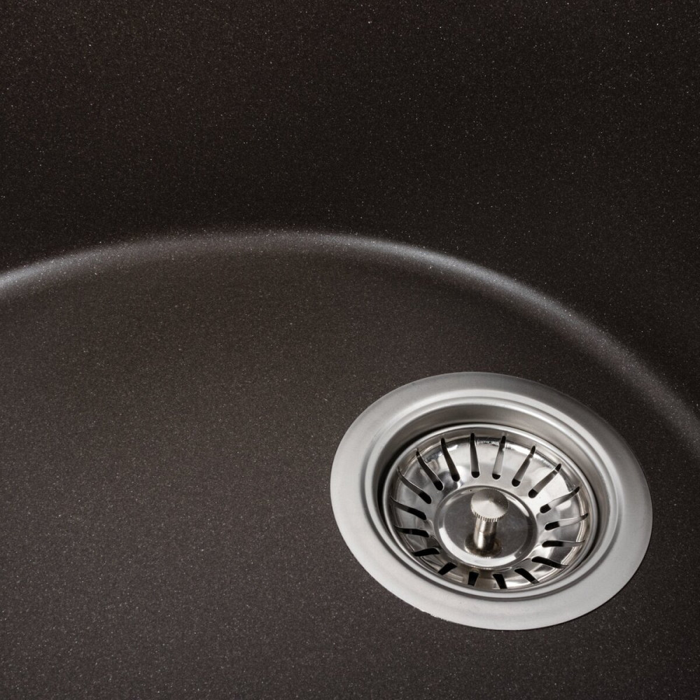 PLATINUM Гранітна мийка для кухні Platinum 5847 ONYX матова Темна скеля Київ - фото 6