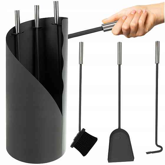 Набір камінних приналежностей 4в1 з підставкою в стилі лофт Kaminer (25970) Нововолинськ