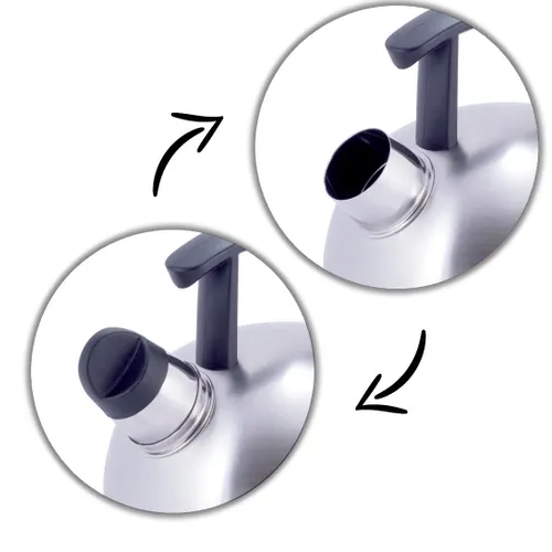 Чайник 1,5л нержавіюча сталь зі свистком з нейлоновою ручкою 1080 KAMILLE Житомир - изображение 4