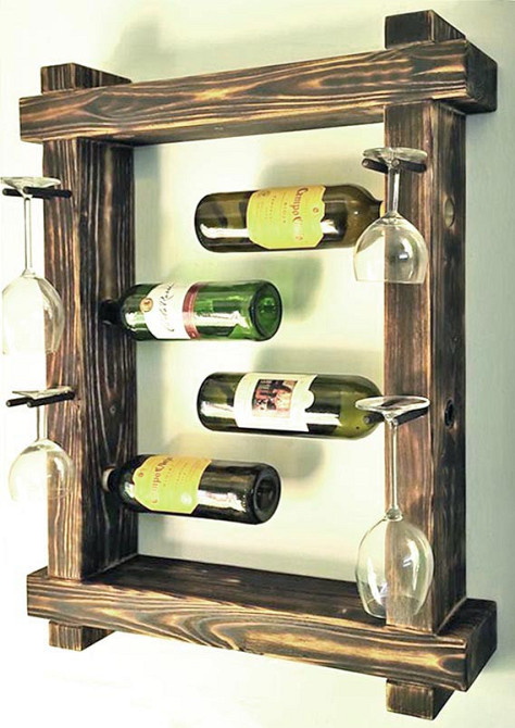 Настінна винна полиця "Татегамі" мустанг Миколаїв - фото 1