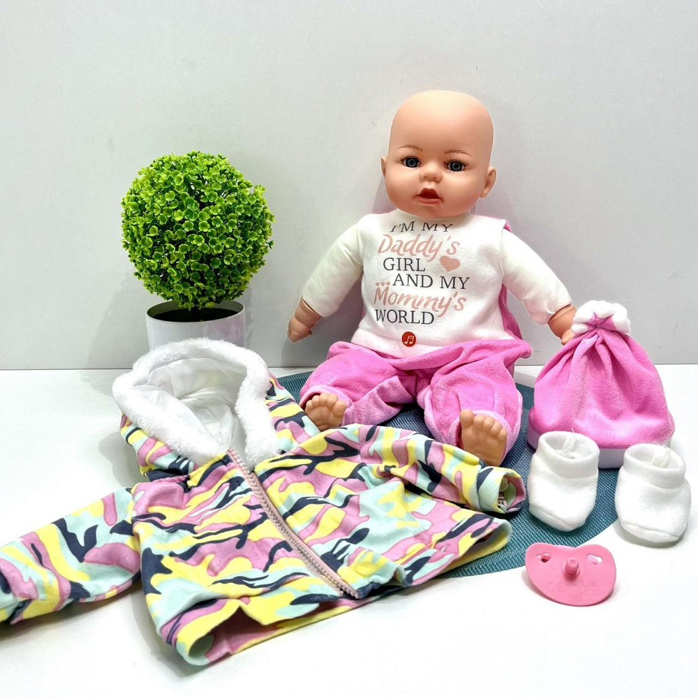 Кукла-пупс м'яконабивна з соскою та звуковими ефектами укр мова 42см Вид 3 (M 5919 I UA) Чернігів - фото 5