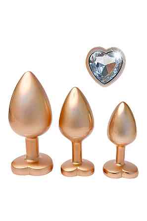 Набір анальних іграшок GLEAMING LOVE MATTE GOLD PLUG SET Sex Aura Київ
