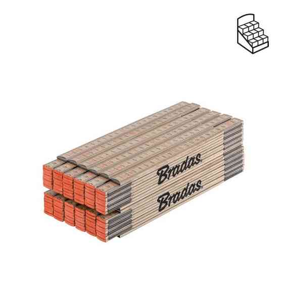 Лінійка розкладна, дерево, 2м, пружина, DIY-MFW21WD/12BOX Київ