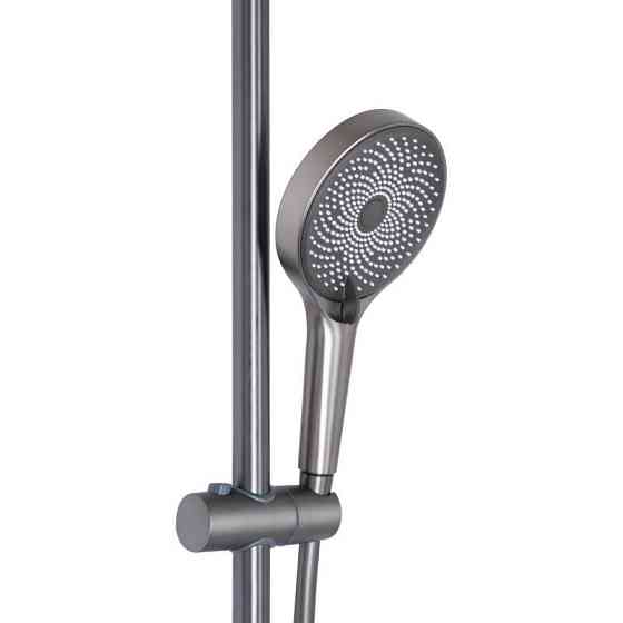 Душевая система из латуни Qtap Slavonice на три потребителя (с изливом) QTSLA111GMB45905 Gunmetal Black Харьков