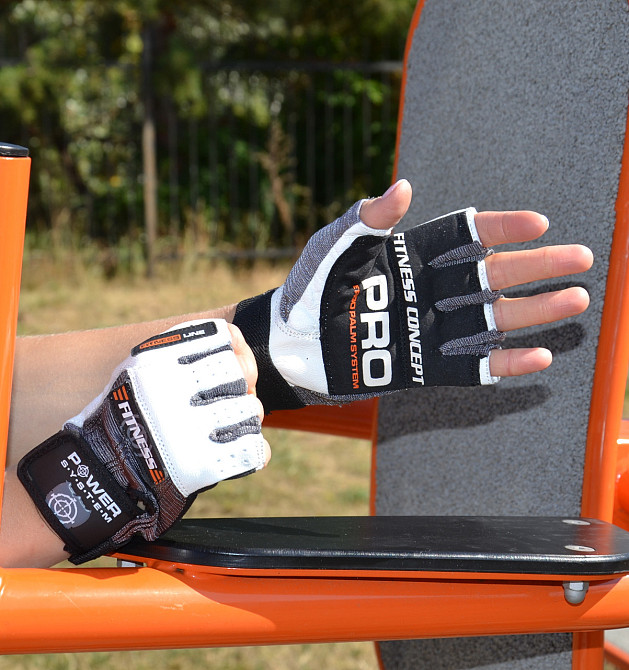 Рукавички для фітнесу Power System PS-2300 Fitness Grey/White M Каменское - изображение 9