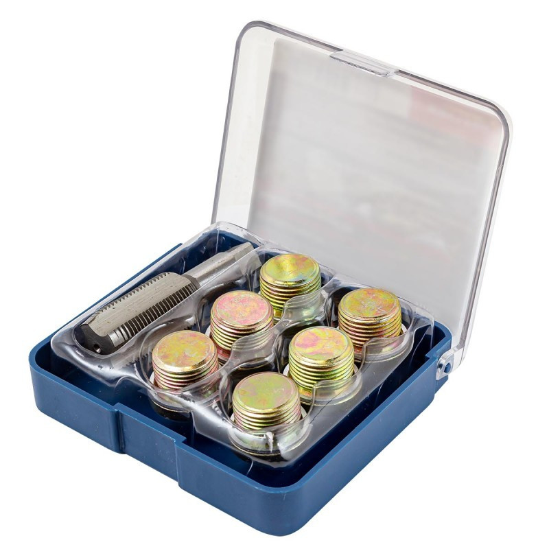 Набір для відновлення різьблення маслозливних отворів піддону M20х1,5мм (7пр.) ROCKFORCE RF-917G20 Одеса - фото 1