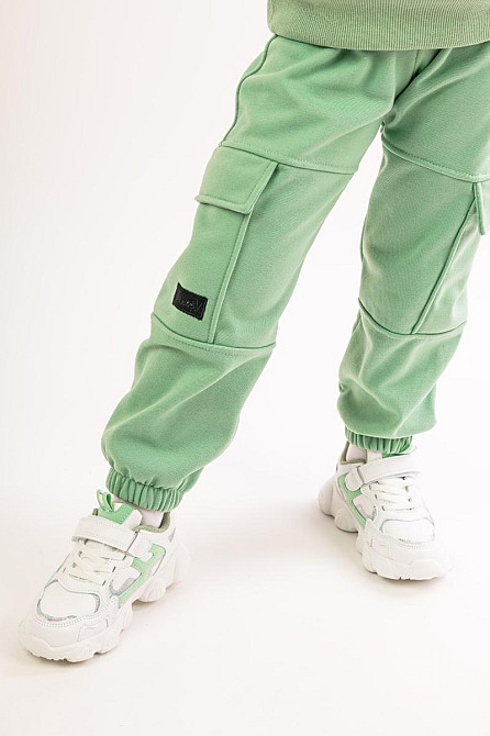 Костюм детский, спортивный х/б 100% (серый меланж, ментол, сиреневый,розовый, желтый) Крохатушка одяг 110, Ментол Киев - изображение 5