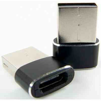 Переходник Type-C (male) to USB (female) black Dengos (ADP-021) Винница