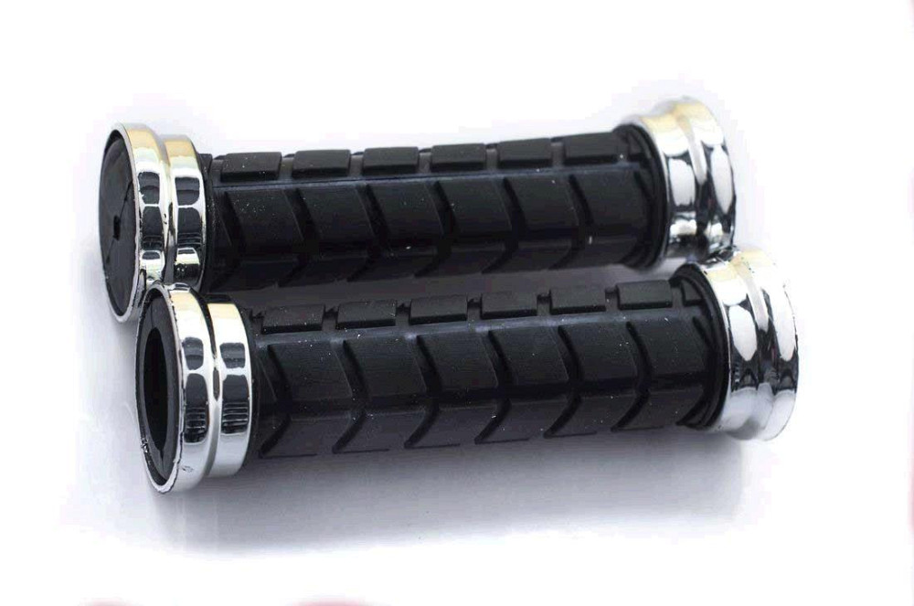 Ручки керма велосипедні гумові (ободок хром) Мукачево - фото 1