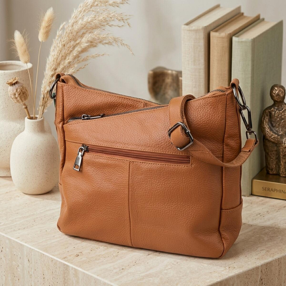 Жіноча сумка на два відділення з натуральної шкіри Vintage 23012 Коричневий Київ - фото 14