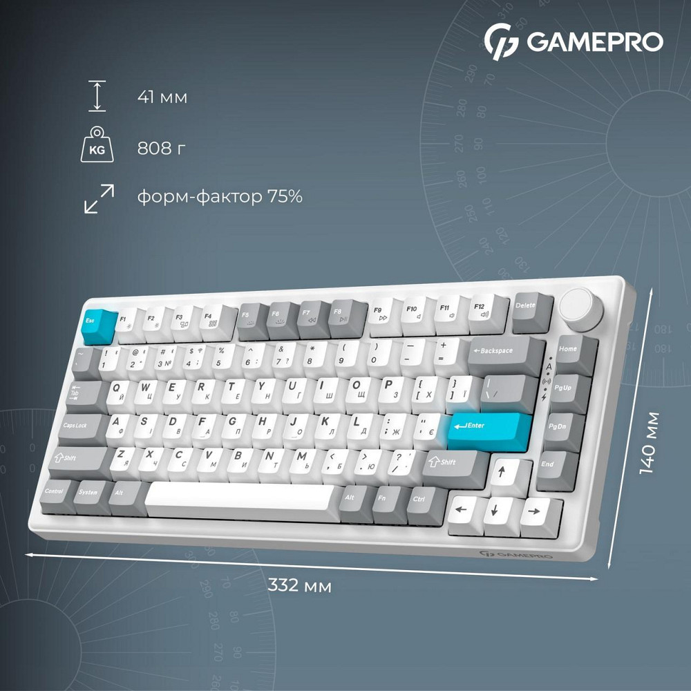 Клавіатура бездротова GamePro Asgard Yord Keychron Super Red Switch White (MK266WH) ( 10086 ) Харків - фото 8