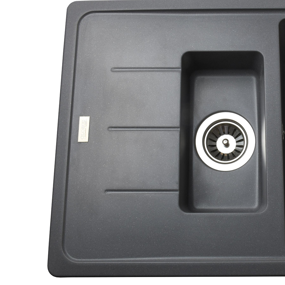 Гранітна мийка Globus Lux IZEO сірий металік 780x500мм-А0003 Тернопіль - фото 4