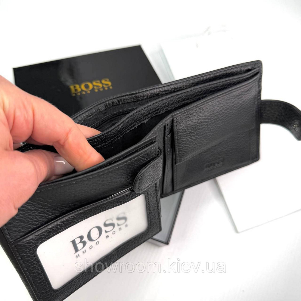 Великий шкіряний гаманець на застібці з монетницею Boss (6604) Київ - фото 4