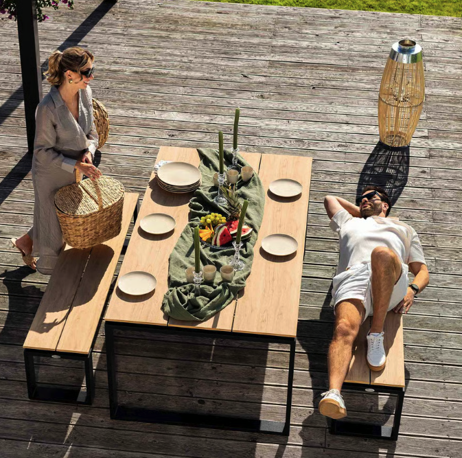 Набір садових меблів Di Volio Trento стіл + 2 лавки бежевий Киев - изображение 3