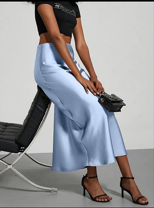 Жіноча спідниця шовкова Блакитний 42/44 Харків - фото 4