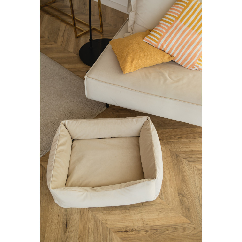 Лежанка для домашних животных собак и кошек велюр Incor Бежевый L (80/60/20) Киев - изображение 2