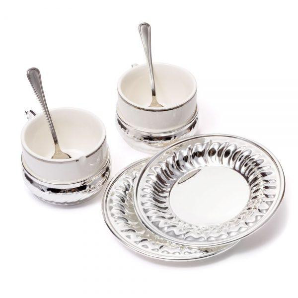 Набор для чая “Torciglione” на 2 персоны/ 2 чашки/2 блюдца/2 ложки, серебро Ровно - изображение 4