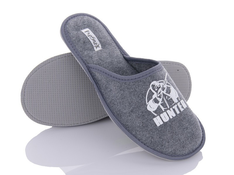 Мужские комнатные тапочки PaGo войлочные с закрытым носком 