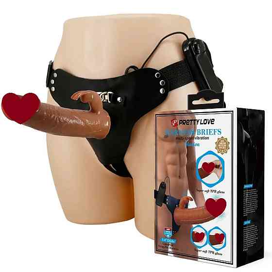 Страпон унисекс с вибростимуляцией Pretty Love - Marion Universal Strap-On Harness, Dildo 7.4'' Sex Aura Киев