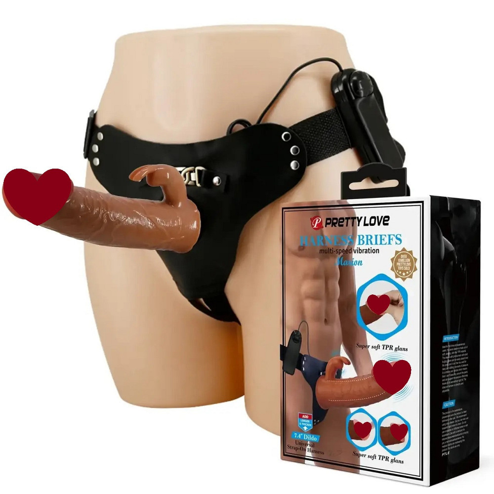 Страпон унисекс с вибростимуляцией Pretty Love - Marion Universal Strap-On Harness, Dildo 7.4'' Sex Aura Киев - изображение 1