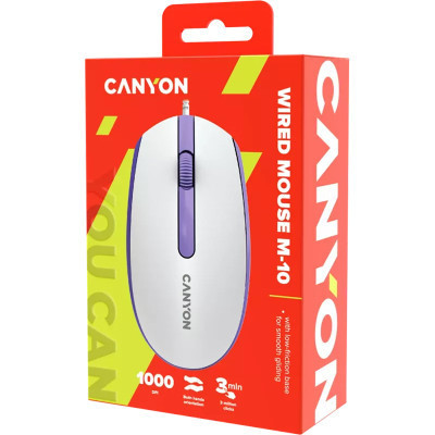 Мишка Canyon M-10 USB White Lavender (CNE-CMS10WL) Вінниця - фото 6