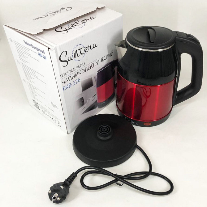 Електричний чайник з індикатором роботи Suntera EKB-326R 1500 Вт 1.8 л, Чайник дисковий BY-93 Івано-Франківськ - фото 7