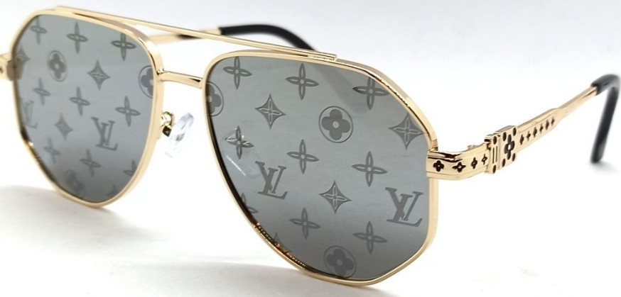 Брендові окуляри унісекс сірі дзеркальні з лого бренда на лінзах. Київ - фото 8