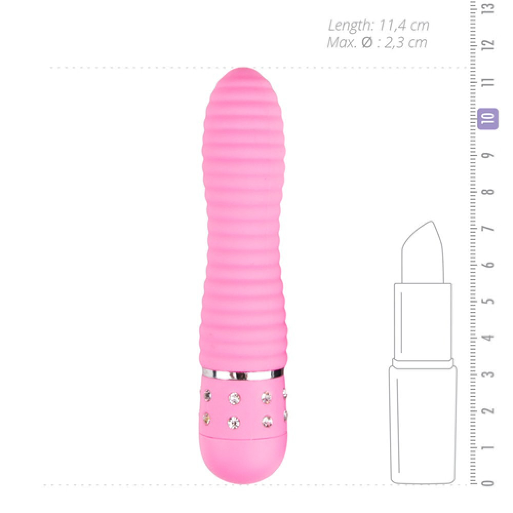 Вибратор ребристый Love Diamond Vibrator розовый, 11.4 см Sex Aura Киев - изображение 3