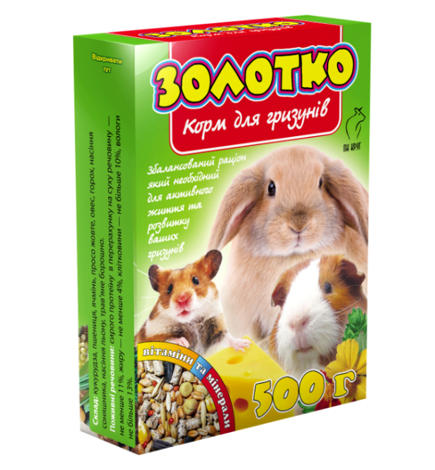Корм "Золотко" для гризунів 500 г (Круг) Вінниця - фото 1