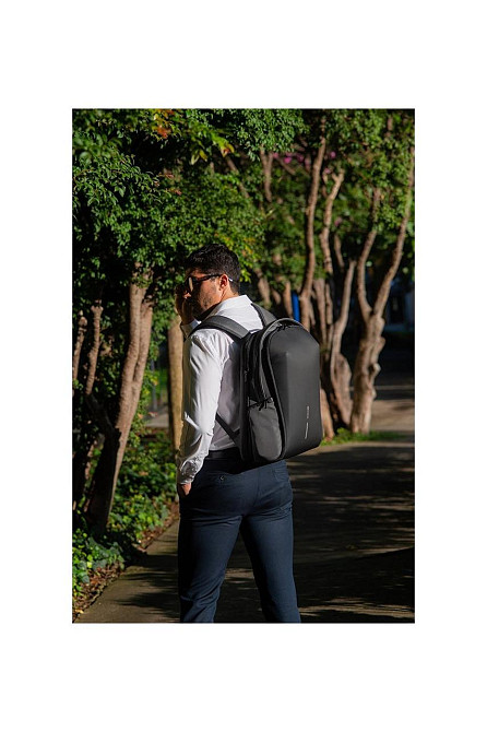 Рюкзак городской Bobby Bizz Business 18л-25л для ноутбука 16 дюймов с защитой от краж и порезов (Серый) Винница - изображение 2