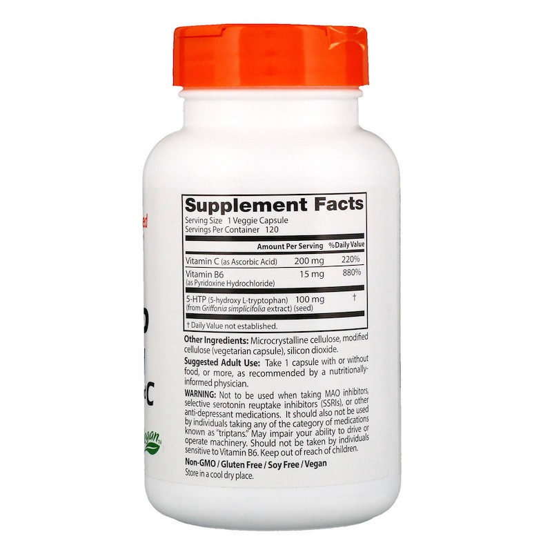 5-HTP усиленный витаминами B6 и C (5-HTP with vitamin B6 and C) 100 мг/15 мг/200 мг 120 капсул Киев - изображение 2