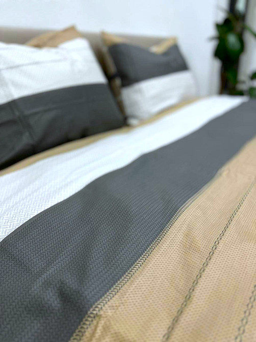 Ecotton Комплект постільної білизни Ecotton двоспальний Сімейний 150х215 см Смуги молочний Киев - изображение 3