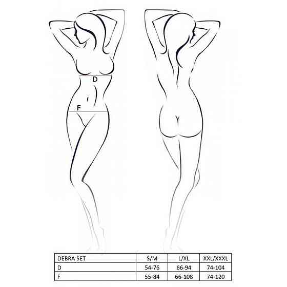 Комплект білизни Passion Exclusive DEBRA SET L/XL, black, стрепи, топ з декольте, трусики Sex Aura Київ