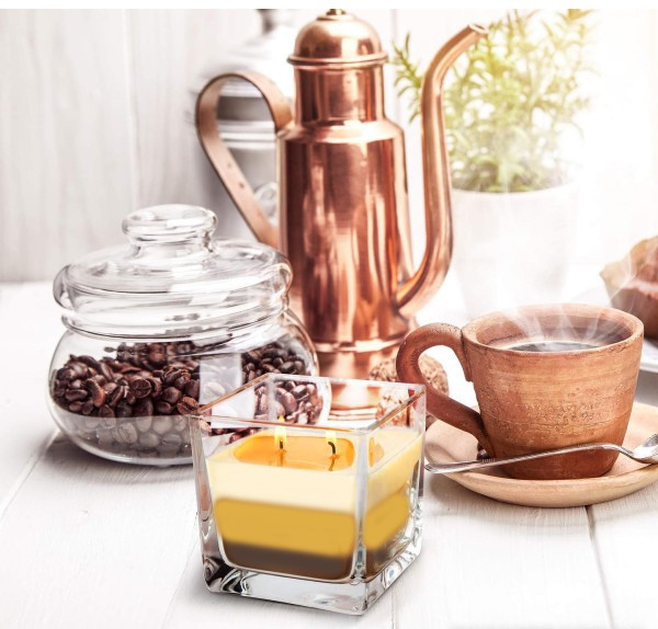 Ароматична свічка у стакані із триколірним наповненням Соняшники (SNK80-330) Луцк - изображение 2