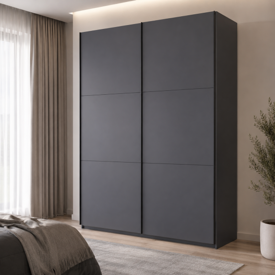 Шафа купе G-Caiser Антрацит/Антрацит 2 ДСП / 3 частини 160х60х240 (42005412) (DRS-012245) Львів