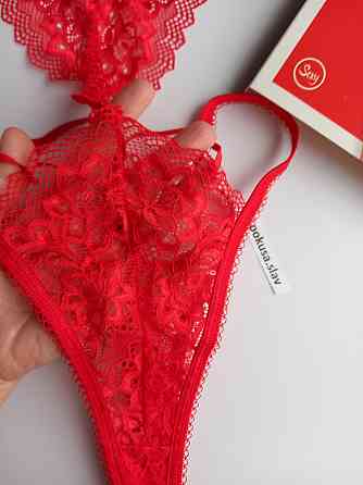 Жіноче мереживне боді Obsessive Lovlea Teddy  L-XL червоне Славута