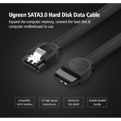 Кабель для передачі даних SATA 3 Data Cable 0.5m US217 Black Ugreen (30796) Вінниця - фото 5