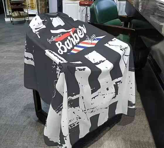 Парикмахерская накидка Barber для стрижки и покраски 140 на 50 см чёрный c белым Киев