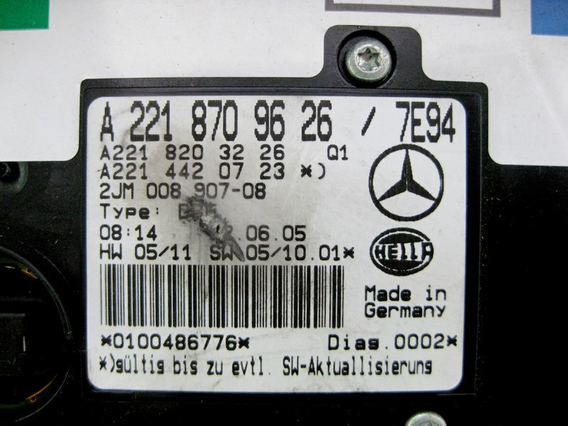 Mercedes-Benz  A2218709626 7E94 Плафон стельовий передній сірий під люк S-Class W221 Одесса - изображение 3