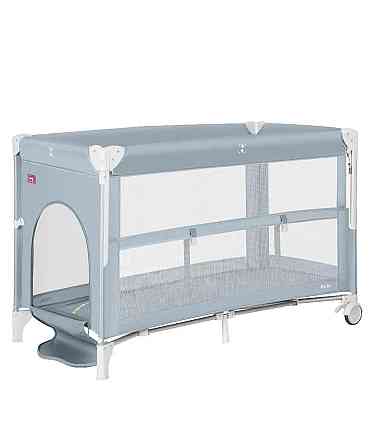 Манеж детский - кровать для новорожденных 2 в 1 со вторым дном Porta CRL-18103 Mint Green 125*65 см CARRELLO серый Кривой Рог