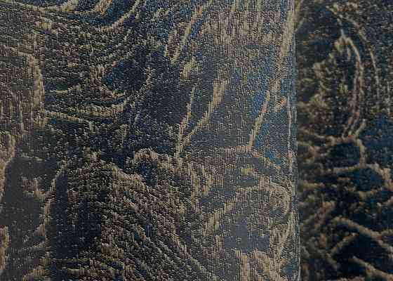 Комплект коротких штор VR-Textil Жаккард Fantasy № 1634ш Синий с золотистым 140х170 см 2 шт (35-0287) Киев