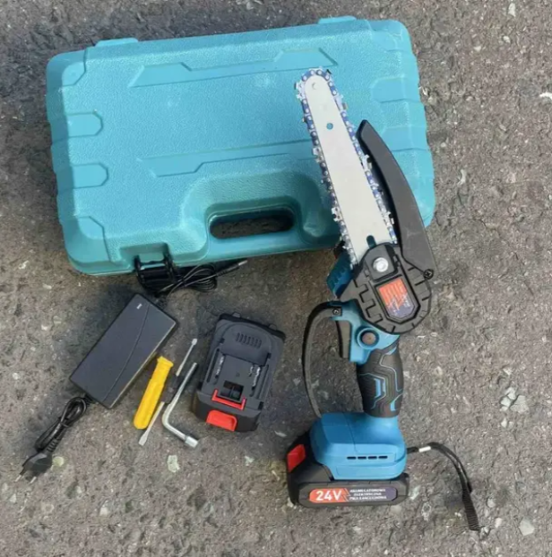 Акумуляторна ланцюгова міні-пила 8'' 203 мм 2акб 24V Chain Saw DOMOTEC 8488 PT Одеса - фото 6