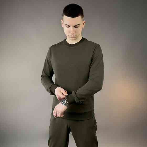 Світшот чоловічий однотонний світлий хакі Pobedov 001 Київ