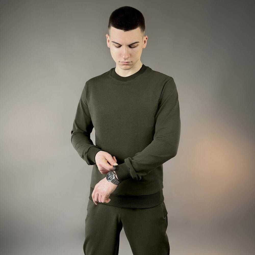 Світшот чоловічий однотонний світлий хакі Pobedov 001 Київ - фото 5