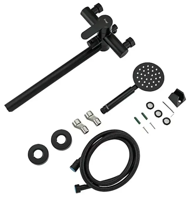 Смеситель для ванны с душевым гарнитуром Frap H801 F22801-6 черный Киев - изображение 7